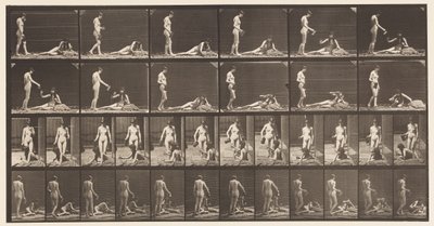 Placa 485. Dois Modelos; A, 10 em pé e encher um cálice ;, 1872-1885 de Eadweard Muybridge