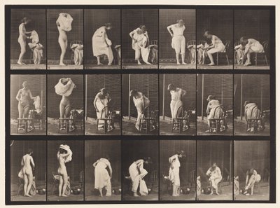 Placa 493. Fases Diversas do Banheiro, 1872-1885 de Eadweard Muybridge