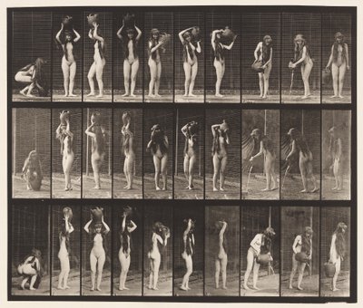 Placa 500. Vários Movimentos com Jarro de Água de Eadweard Muybridge