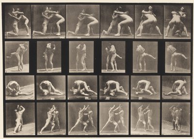 Placa 520. A, 98 e 100 Wrestling; B, 98 e 100 Wrestling de Eadweard Muybridge