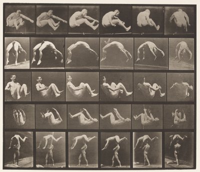 Placa 522. A, 97 Jumping; B, 98 Handspring; C, 98 cambalhota de Eadweard Muybridge