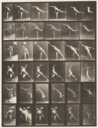 Placa 523. A, Desferindo um Golpe; B, disco de arremesso; de Eadweard Muybridge