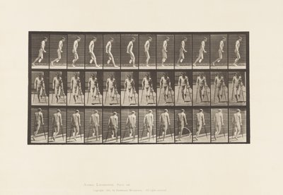 Prato 537. Amputação de uma única perna; Saltar com muletas de Eadweard Muybridge