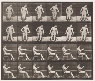 Prato 545. Convulsões Artificialmente Induzidas; A,B, Enquanto Sentado de Eadweard Muybridge