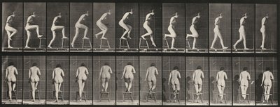 Placa número 180. Subindo e passando por cima de uma cadeira de Eadweard Muybridge