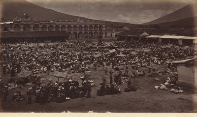 Praça e Palácio do Vice-Rei - Antígua de Guatemala, 1877 (foto) de Eadweard Muybridge