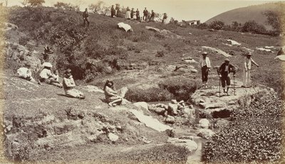 Puxando pano em Almolonga, Guatemala de Eadweard Muybridge