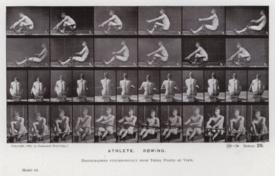 A Figura Humana em Movimento: Atleta, Remo (foto a p/b) de Eadweard Muybridge