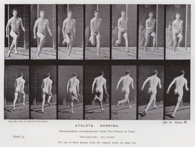 A Figura Humana em Movimento: Atleta, Corrida (foto a p/b) de Eadweard Muybridge