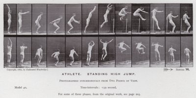 A Figura Humana em Movimento: Atleta, salto em altura em pé de Eadweard Muybridge