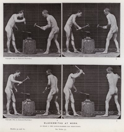 A figura humana em movimento: ferreiros em ação de Eadweard Muybridge