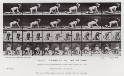 A Figura Humana em Movimento: Criança, rastejando no chão de Eadweard Muybridge