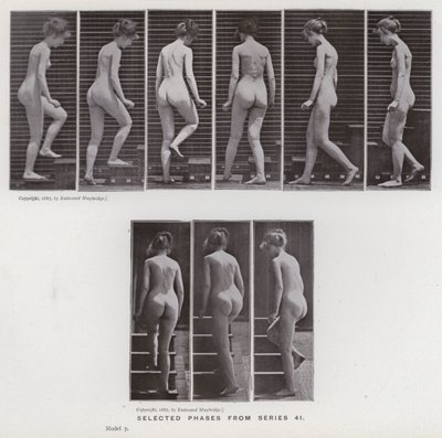 A Figura Humana em Movimento: Fases selecionadas da série 41 (foto a p/b) de Eadweard Muybridge