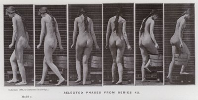 A Figura Humana em Movimento: Fases selecionadas da série 42 (foto a p/b) de Eadweard Muybridge