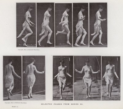 A Figura Humana em Movimento: Fases selecionadas da série 53 (foto a p/b) de Eadweard Muybridge