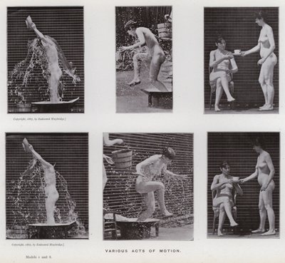A Figura Humana em Movimento: Vários atos de movimento (foto a p/b) de Eadweard Muybridge
