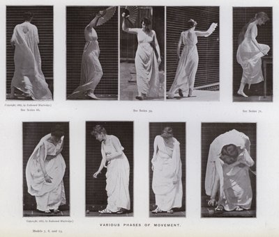 A Figura Humana em Movimento: Várias fases do movimento (foto a p/b) de Eadweard Muybridge