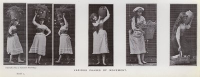 A Figura Humana em Movimento: Várias fases do movimento (foto a p/b) de Eadweard Muybridge