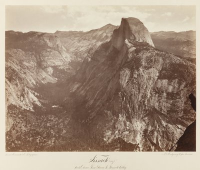 Tissack, South Dome de Glacier Point, Yosemite Valley #73, c.1872 (estampa de albumen de placa de mamute) de Eadweard Muybridge