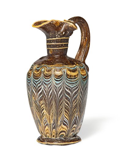 Enochoe grego em forma de núcleo, c.2º-1º século a.C. (vidro pintado) de Eastern Mediterranean School