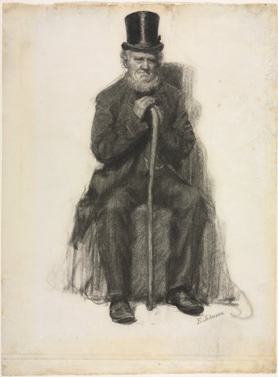 Estudo de um idoso Possivelmente um estudo para o retrato de Peter Folger, c. 1886 de Eastman Johnson