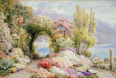 Rio Latte das alturas de Serbelloni, Lago Como (wc no papel) de Ebenezer Wake Cook