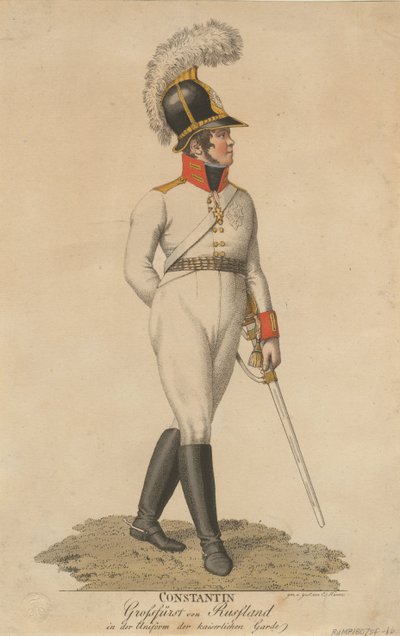 Retrato do Grão-Duque Constantino Pavlovich da Rússia 1779-1831, 1807 de Eberhard Siegfried Henne