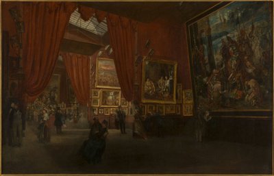 Exposição de obras de Eugène Delacroix, na Galerie Martinet, boulevard des Italiens, em 1864, em 1864 (óleo) de Ed. Albertini