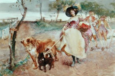 Um passeio vigoroso (aguarela e guache sobre lápis sobre papel) de Edgar Bundy