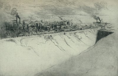 St Ouen visto das fortificações de Paris, 1915 de Edgar Chahine