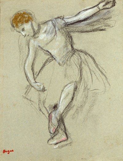 Um dançarino de perfil de Edgar Degas