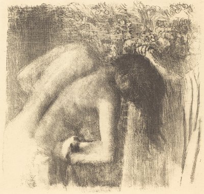 Após o Banho Sair do Banho Placa grande, c. 1891. de Edgar Degas