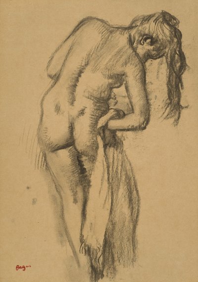 Depois do banho, c.1891-92 de Edgar Degas