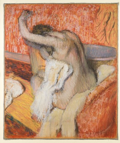 Após o banho - mulher secando-se, c.1895 de Edgar Degas