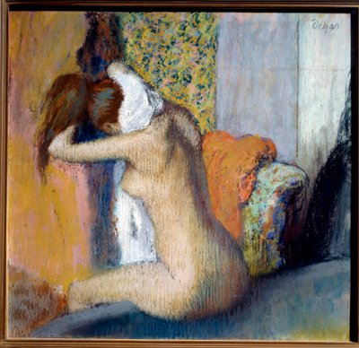 Após o banho, mulher limpando o pescoço Pastel pintado por Edgar Degas (1834-1917) 1898 Dim. 0,65x0,62 m Paris, musee d