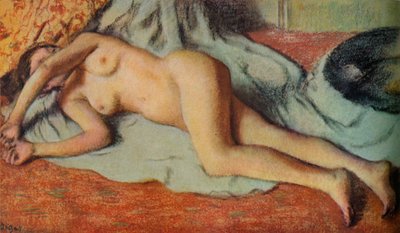 Banhista deitado no chão, c1885 de Edgar Degas