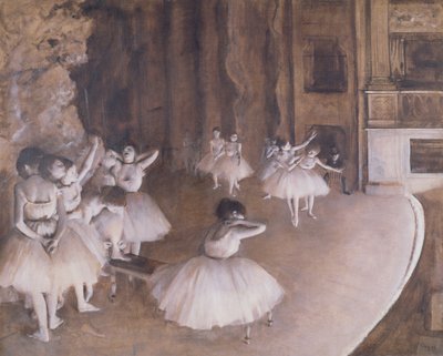 Ensaio de balé no palco de Edgar Degas
