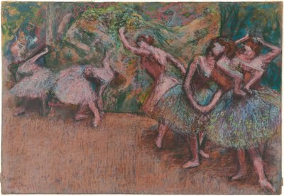 Cena de balé, c.1907 (pastel em papel vegetal transparente esverdeado) de Edgar Degas
