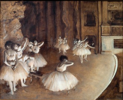 Ensaio de balé no palco de Edgar Degas