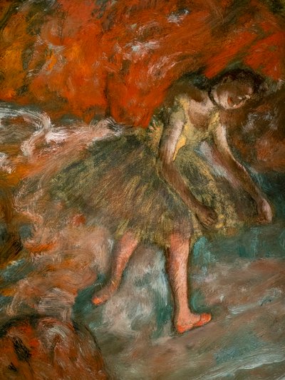 Cena do ballet (detalhe). Por volta de 1890. Óleo sobre papel, laminado sobre painel. de Edgar Degas