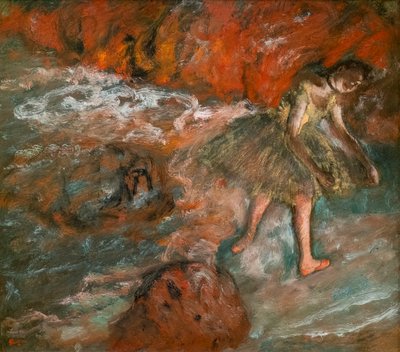 Cena de ballet. Por volta de 1890. Óleo sobre papel, laminado sobre painel. de Edgar Degas