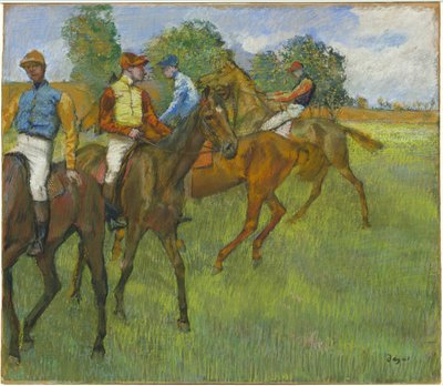 Antes da corrida, c.1887-89 (pastel sobre papel) de Edgar Degas