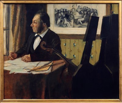 Cellist Pilet, Louis Marie Pilet (1815-1877). Pintura de Edgar Degas (1834-1917) 1869 Sol. 0,50 x 0,61 m Paris. Musee d