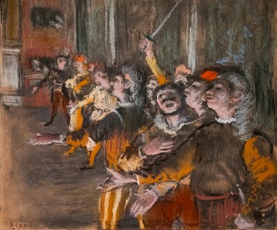 Coristas (também conhecidos como "Os Expoentes"). 1877. Pastel em monnótipo. de Edgar Degas