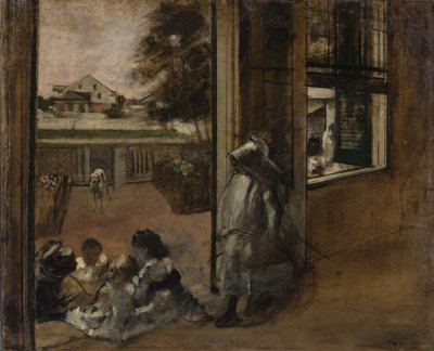 Pátio de uma casa em Nova Orleans, 1872-1873. de Edgar Degas
