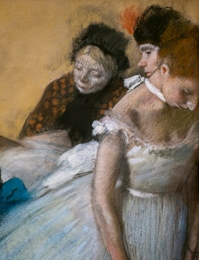 Exame de dança (detalhe). 1880. Pastel sobre papel. de Edgar Degas
