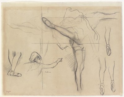 Dançarino - seis esboços de Edgar Degas
