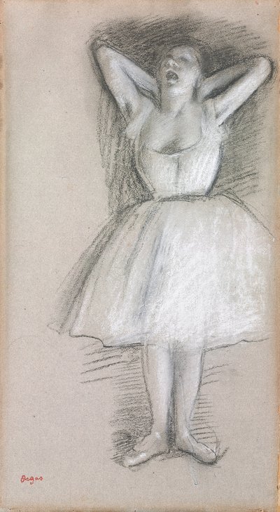 Dançarina, braços erguidos atrás da cabeça; Dançarina, braços erguidos e trazidos de volta atrás da cabeça, de Edgar Degas