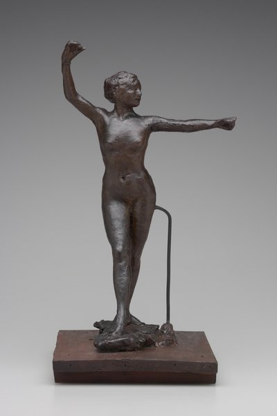 Dançarina Pronta para Dançar com o Pé Direito à Frente, 1882-95 (cera e mídia mista) de Edgar Degas