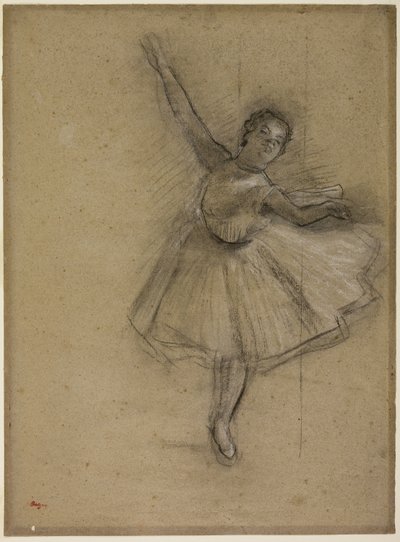 Dancer Turning, c.1876 (carvão e giz sobre papel) de Edgar Degas